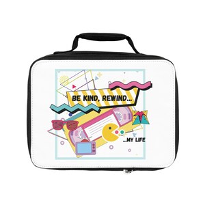 Retro Lunch Bag with 'Be Kind, Rewind' Design - Vintage Aesthetic, Cute Snack Carrier, Gifts for Kids & Adults, Back to School, Picnic [...]