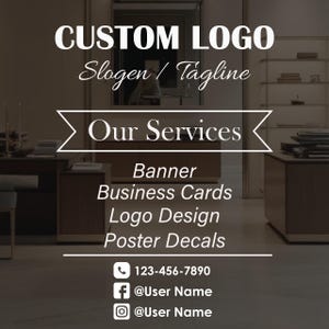 Custom Window Decal with Business Name, Logo & Services – Custom Vinyl Lettering for Storefronts, Doors and Glass Signs