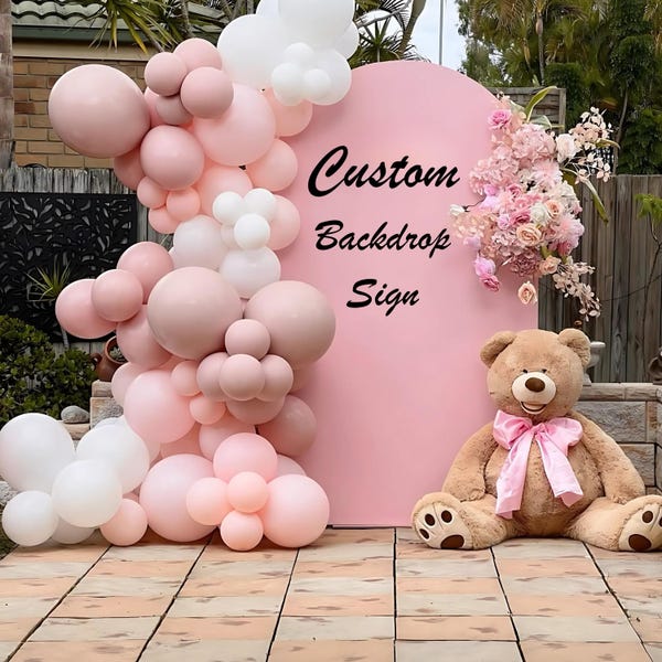 Custom Vinyl Backdrop Decal | Personalized Wedding Decal, Birthday Decal, Baby Shower Decal & Event Decor Sticker | Name or Text Sticker