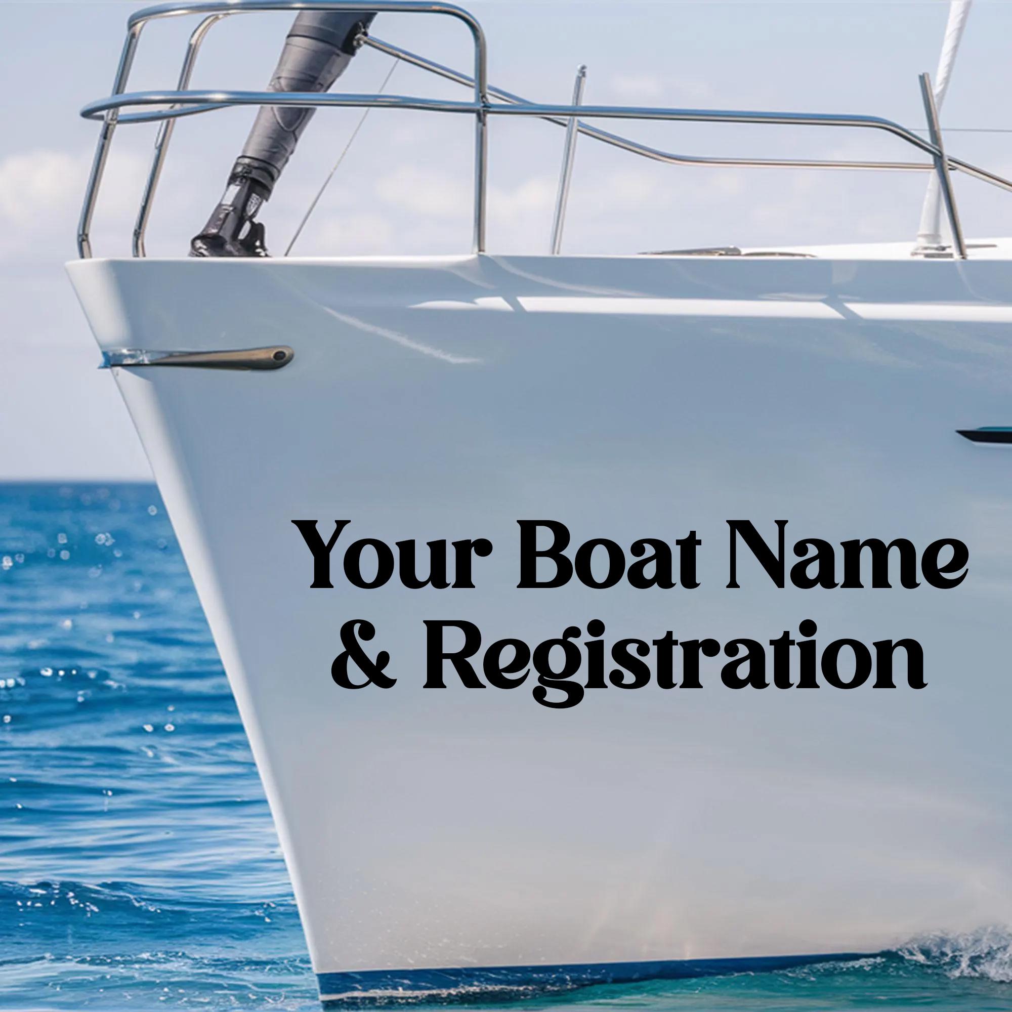 Custom Boat Name Vinyl Decal: Marine Grade Lettering, Personalized ...