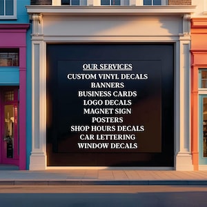 Custom Services List for Business | Window Decal | Business Services List | Business Decal, Medical, Salon, Spa, Esthetics,  Shops,Cars