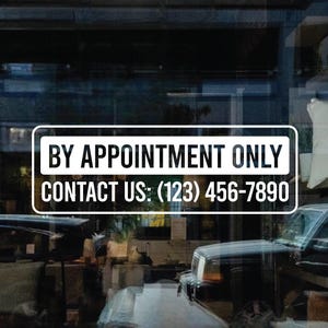 By Appointment Only Vinyl Decal - Salon & Office Window Sign