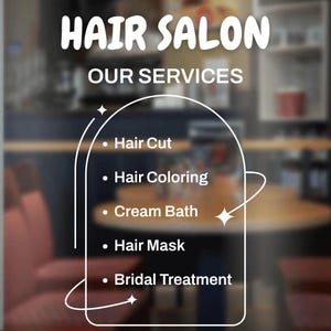Business Name Salon Services Decal – Custom Window Sticker for Salon, Spa, Esthetics, Nails, and Beauty Services | Vinyl Lettering