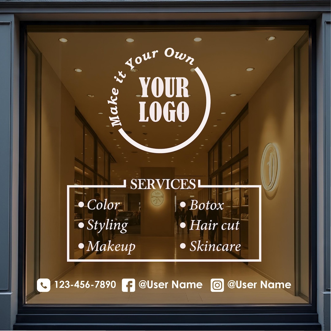 Customizable Window Stickers Custom Business Decal | Vinyl Window Stickers With Logo and Business ...