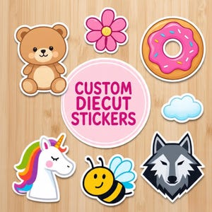 Stickers personnalisés en vrac, Stickers vinyles personnalisés, Toutes formes, parfaits pour les entreprises, Commerces de restauration rapide, Paquet d&#39;autocollants, Résistant à l&#39;eau/aux intempéries