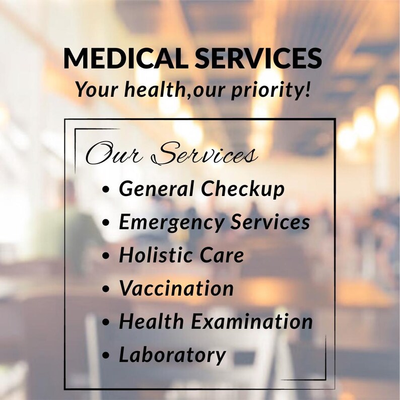 Doctor Window Decal Custom Medical Services Vinyl Decal – Clinic Window Sticker ...