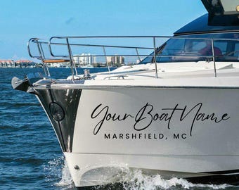 Custom Boat Name Vinyl Decal | Personalized Marine Lettering | Yacht Decal, Sailboat Decal, Watercraft Sticker | Boat Sticker. Jet Ski
