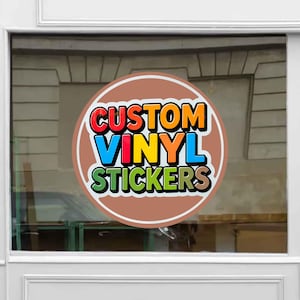 Stickers vinyles personnalisés haut de gamme - Sticker pour fenêtre, enseignes avec logo personnalisé, sticker pour fenêtre personnalisé, décalcomanie pour porte d&#39;entreprise, enseignes avec logo, décalcomanies pour fenêtre
