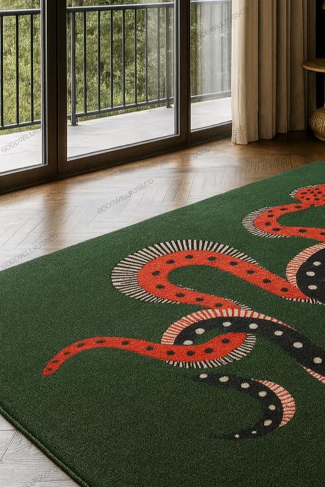 Hand-tufted Wool Snake Rug: Modern Serpent Design Area Carpet - Etsy