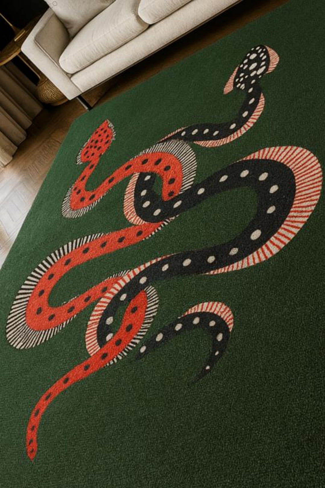 Hand-tufted Wool Snake Rug: Modern Serpent Design Area Carpet - Etsy