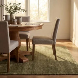 8×10ft Handmade Tufted Rug Solid Olive Green Area Rug Modern Minimalist Carpet for Living Room Dining Room Earthy Decor 9×12/10×14. image 3