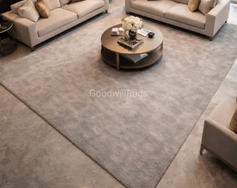 8×10ft Handmade Tufted Area Rug, Luxury Modern Neutral Carpet, Soft Plush Living Room Rug, Custom Home Decor 9×12ft/10×14ft.