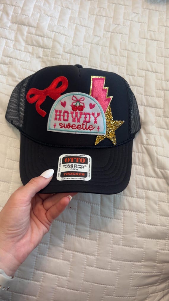 Cute Trucker Hat Sale, Iron on Patches, Otto Trucker Hats - Etsy display picture 3