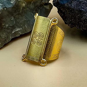 Personalized Cocktail, Tuareg & Berber Style Silver Ring as Moroccan Rectangular, Custom African Style Long Ancient Boho Ring