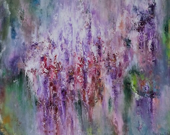 Flowers Wisteria -  Canvas Art Print of Original Oil Painting