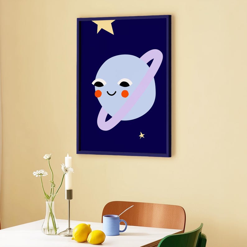 Happy Little Planet Print: Cosmo Bold Nursery Wall Art (Digital Download) image 9