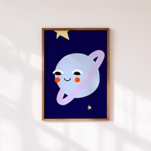 Happy Little Planet Print: Cosmo Bold Nursery Wall Art (Digital Download) image 1