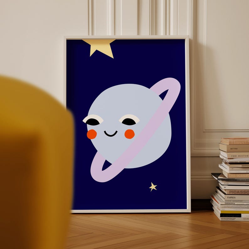 Happy Little Planet Print: Cosmo Bold Nursery Wall Art (Digital Download) image 6