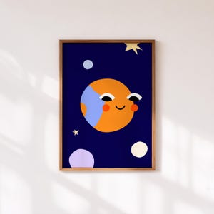 Happy Little Planet Print: Bold Modern Nursery & Kids Decor (Digital Download) image 1