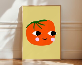 Tomato Kitchen Wall Art Printable Poster Modern Colorful Food Decor (Digital Download)