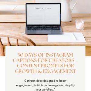30 Days Instagram Captions Mini Guide | Content Ideas for Digital Creators | PDF Download