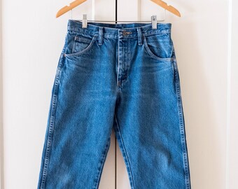 Vintage 90's Cropped Rustler Denim Jeans / High Waisted / Size 6