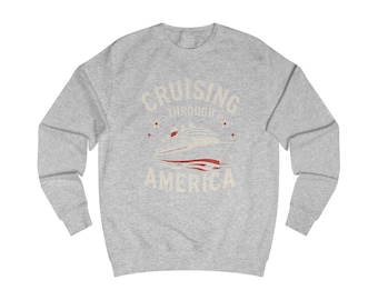 Cruising Through America Sweatshirt | Vintage Coastal Americana Crewneck | Patriotic Cruise Pullover
