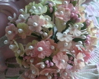 Millinery Flower 4 3/4" Velvet Pale Pink for Hat Wedding or Hair KM4 A 