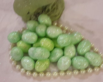 48 eggs GREEN GLITTER sparkly 1" tiny supplies decoration foam