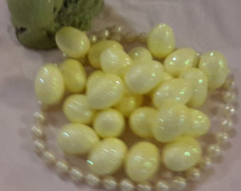 48 eggs yellow GLITTER sparkly 1" tiny supplies decoration foam