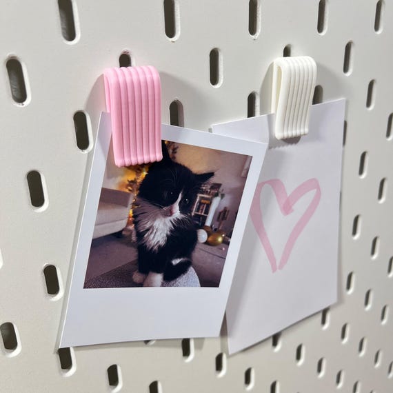 Set of 2 Ikea Skadis Paper Clips | Clips for photos, recipes, notes by Organiz3DFrance