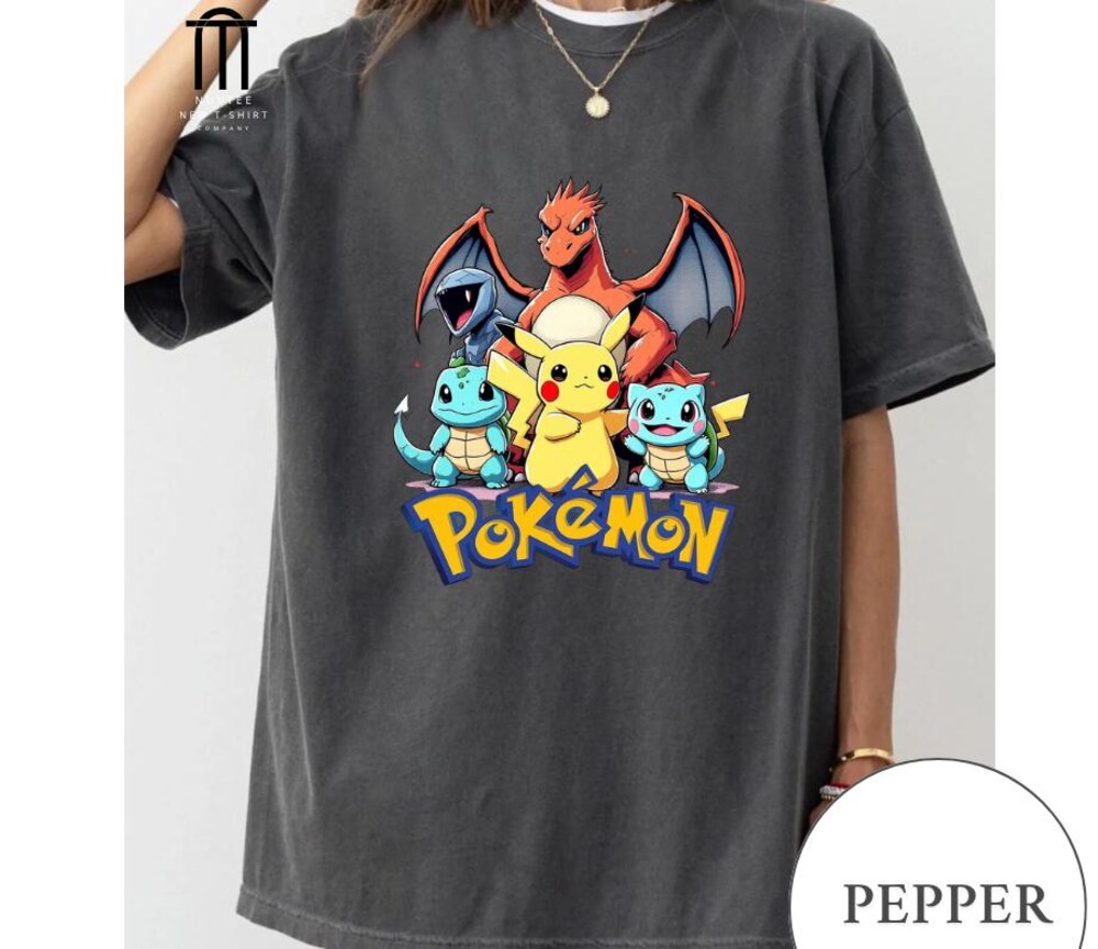 Poke-Family Shirts, Anime Lover Gift, Retro Cartoon Shirt, Japan Cartoon Shirt, 90S Shirt, Birthday Shirts, Pikachu Shirt Bespoketshirt Collections