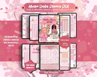 Muslimah Pink Planner 2026, Daily Islamic Journal (PDF Download)