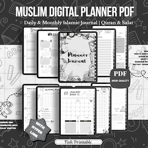 Muslim Planner: Organizzatore islamico quotidiano, Tracker del Corano (PDF stampabile)