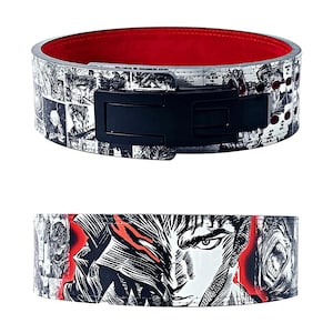 Berserk Anime Weightlifting Belt, Leather Weight Lifting Lever Belt for Men Women, Handmade Gym Fitness Powerlifting Waist and Back Support