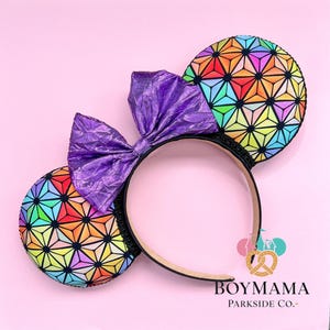 Rainbow Geometric Park Ears | Handmade Mouse Ears