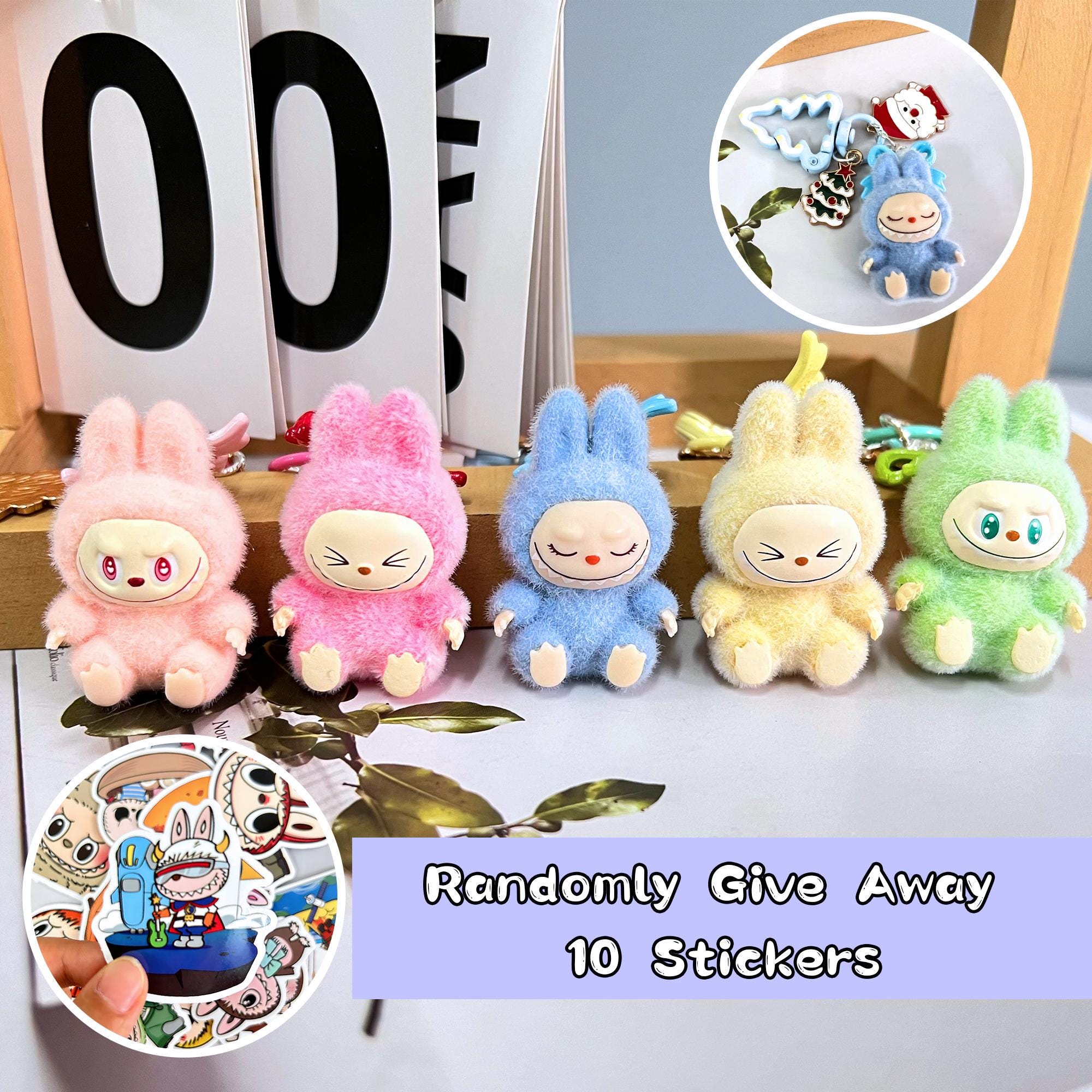 miniラブブキーホルダー ブルー×4、イエロー×4、ピンク×4、パープル×2 Labubu mini keychain - Etsy 日本