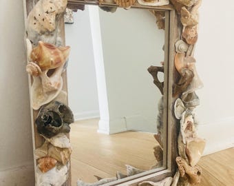 Oyster shell mirror/ 18x12