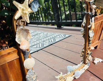 Oyster shell mirror/ 12x18