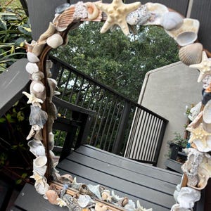 Oyster, shell, starfish mirror/ 12x18