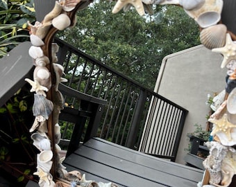 Oyster, shell, starfish mirror/ 12x18