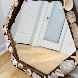 Oyster and shell frame mirror, free shipping