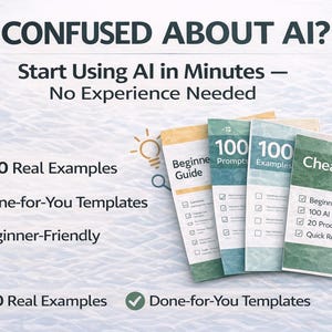 AI-verktygslåda för nybörjare | ChatGPT-prompter, produktivitetsmallar, inlärningsguide, återanvändbara exempel för nybörjare