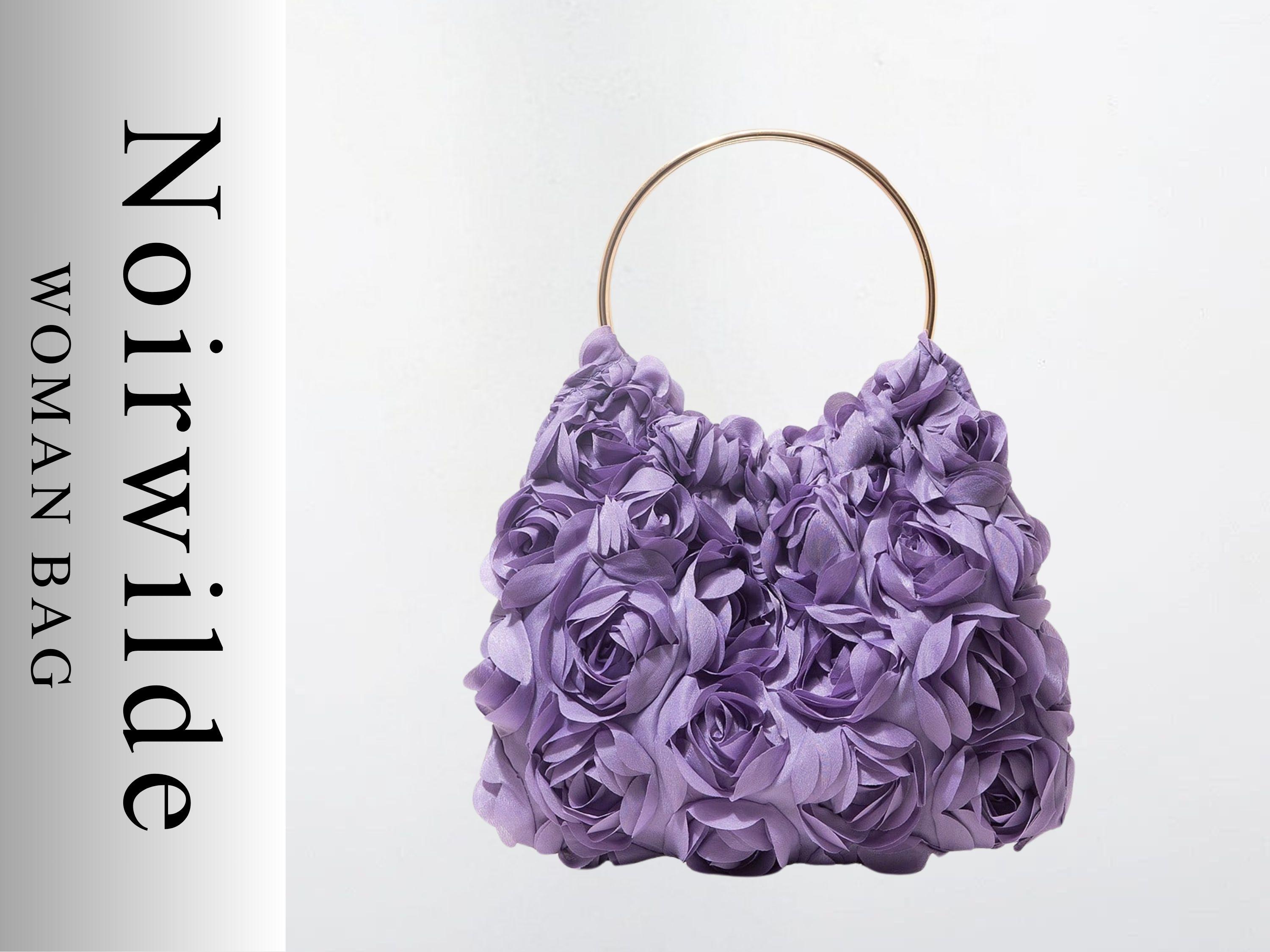 Pochette Floreale Con Catena - Borsa Da Sera Per Matrimoni E Occasioni Speciali, 20x14x4 Cm - Foto 7