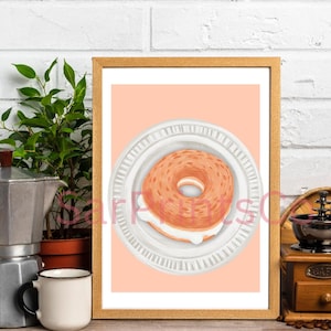Everything Bagel Print, Kitchen Wall Decor, Digital Download, Foodie Gift, Fun Bagel Artwork, Cozy Breakfast, Brunch Lover Poster