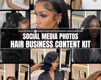 40 Stock Images | Styled Hair Salon Client Photos | Social Media Mockup (Digital Download)