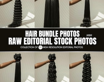 50 Photos De Extensions De Cheveux | Lots de cheveux crus et vierges pour la conception de sites Web et les médias sociaux | Téléchargement numérique