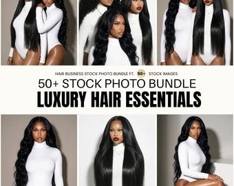 Luxury Hair Stock Photos | Wig & Hair Business Essentials for Social Media + Web Design (Digital Download)