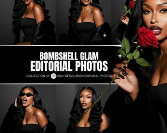 I'M THE DRAMA | 20 Bombshell Stock Photos | Hair Models for Beauty Campaigns and Wig Businesses
