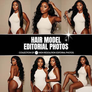 Más de 25 fotos de stock / PAQUETE DE PRIVILEGIOS PRETTY / Fotos de stock de modelos de cabello, sesiones de fotos de modelos de cabello para negocios de extensiones de cabello y pelucas